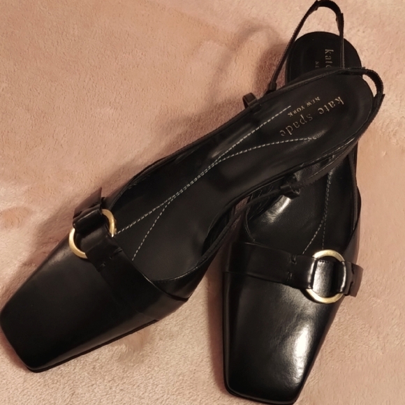 kate spade Shoes - Vintage Kate Spade Black Square-Toe Strappy Heels